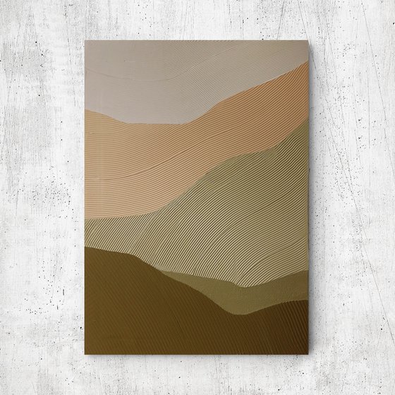 "Cream Field 2" Abstract beige high textured