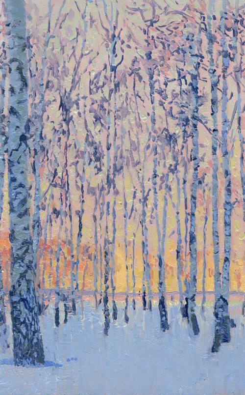 March morning. Birch trees by Simon Kozhin