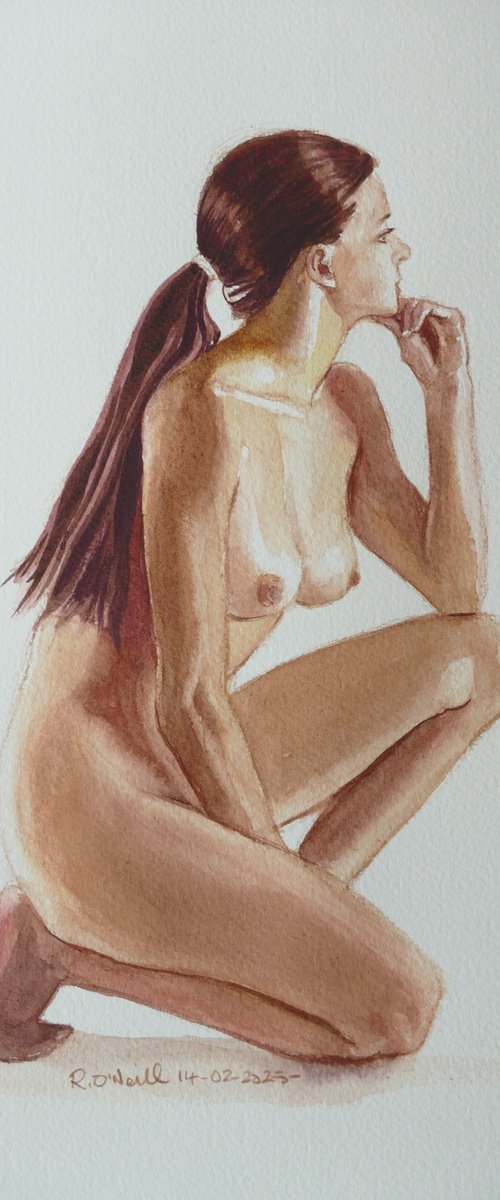 Kneeling female nude by Rory O’Neill