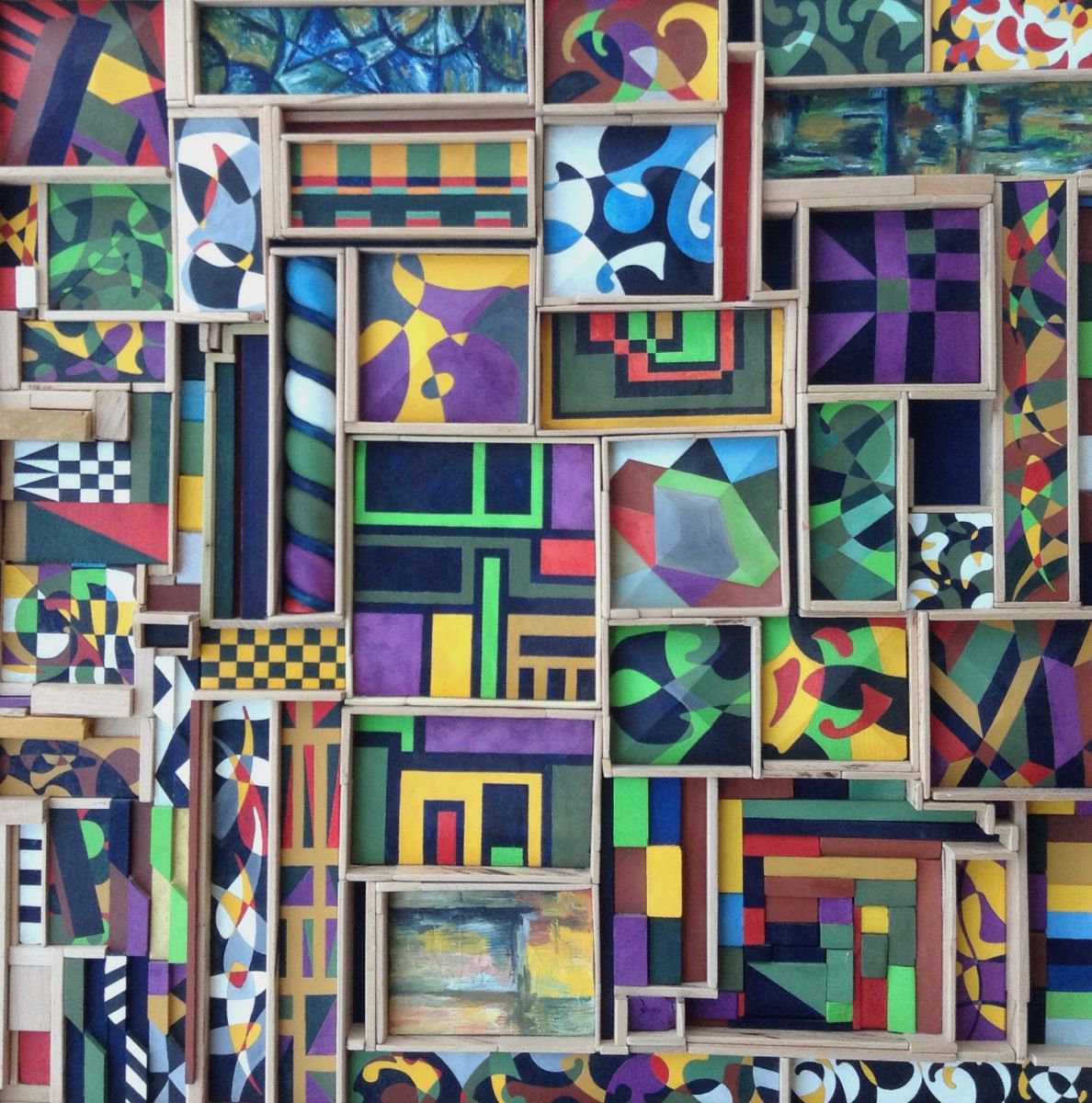 Abstract Oil Painting By Jg Wilson, 27 X 28, Work In Progress, Original Artwork