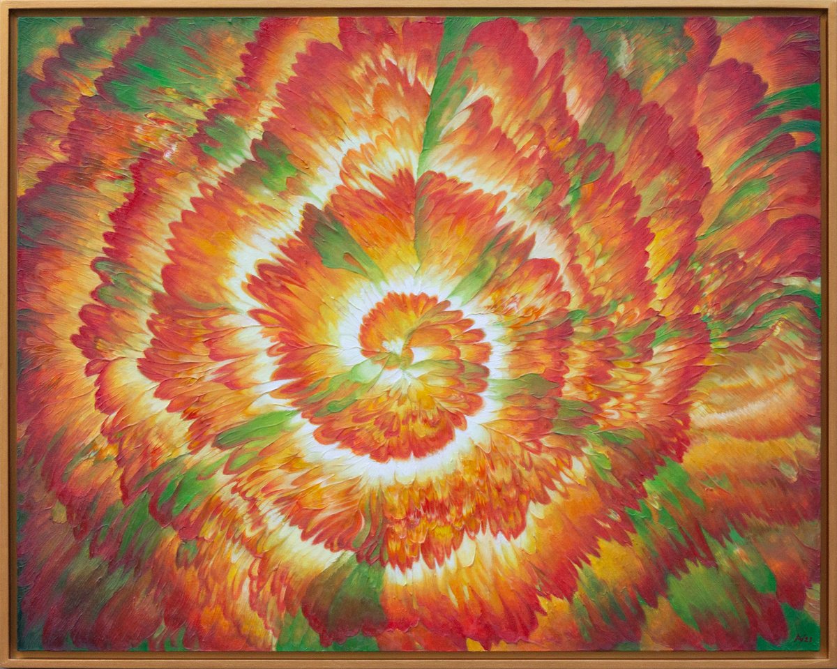 Abstract Oil Painting By Oleksii Vylusk, 39 X 31", Nautilus, Original Artwork