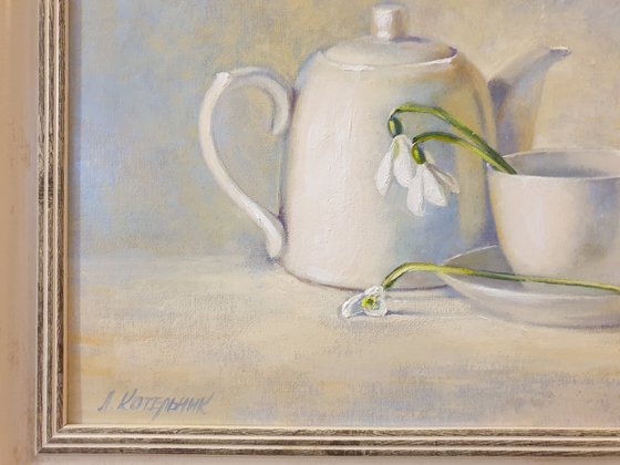 "In the springtime"  still life spring  liGHt original painting  GIFT (2020)