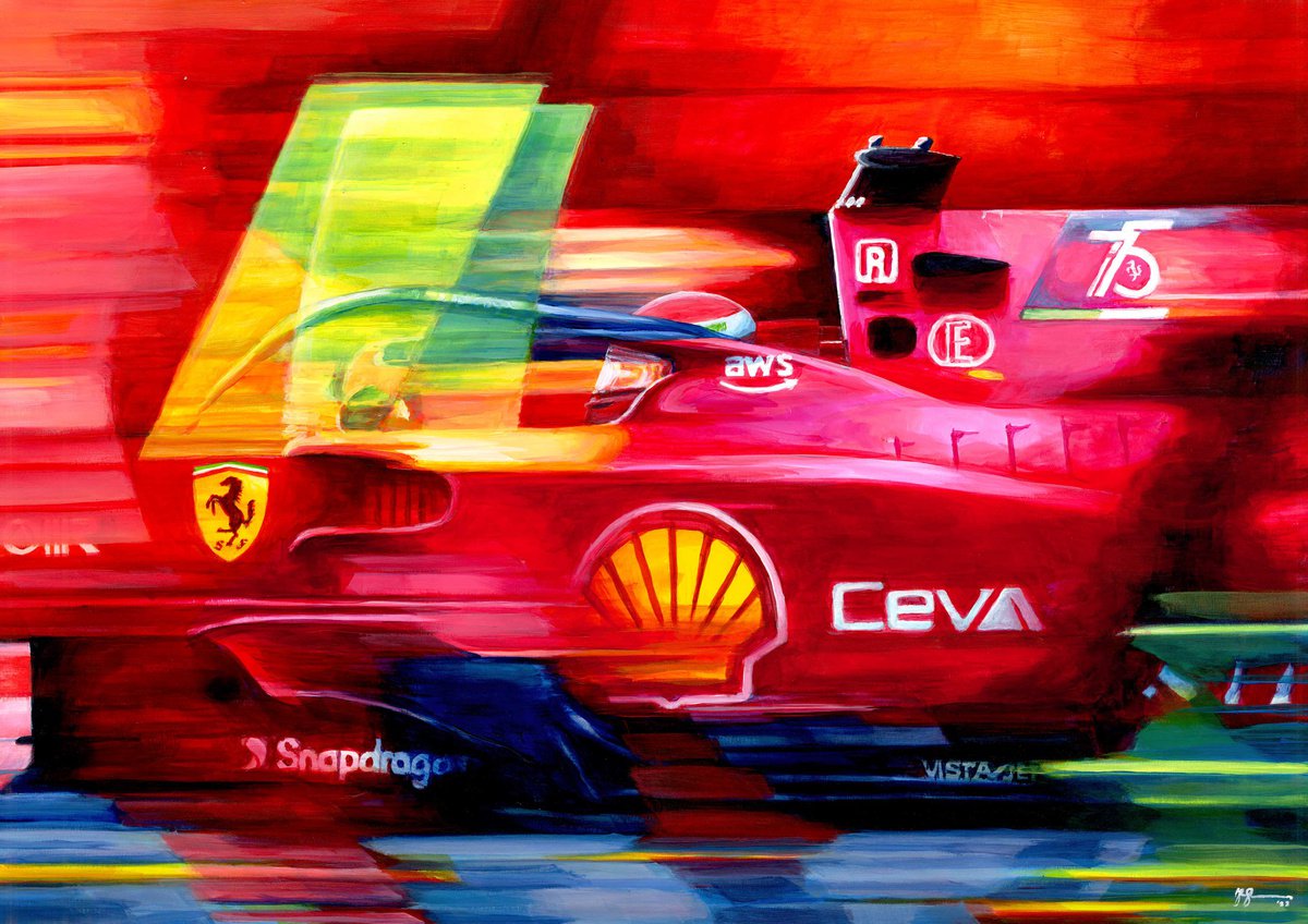Charles Leclerc - Ferrari F1-75 2022 Bahrain GP Winner by Alex Stutchbury
