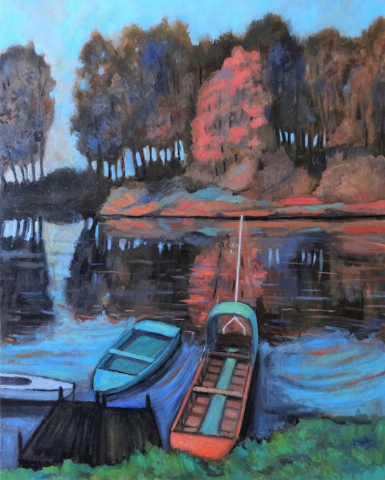 Boats in a pond