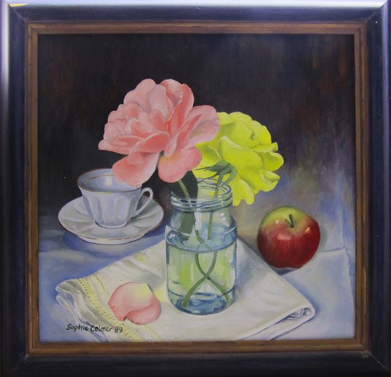 Still Life with Roses and Apple