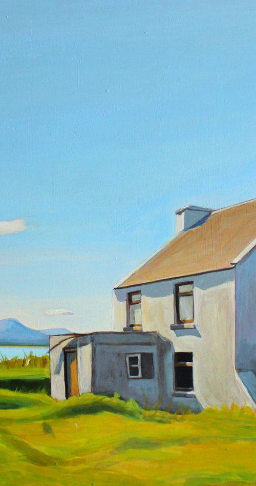 House on Inishbofin, with Distant Seven Sisters by Emma Cownie