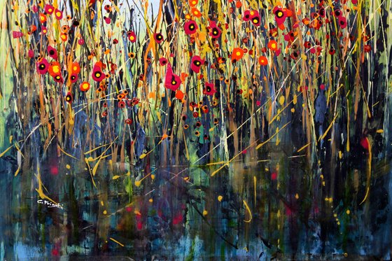 A Place With No Name -  Large Original abstract floral painting