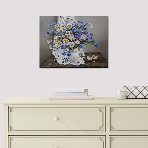 White and Blue Flowers, Still life