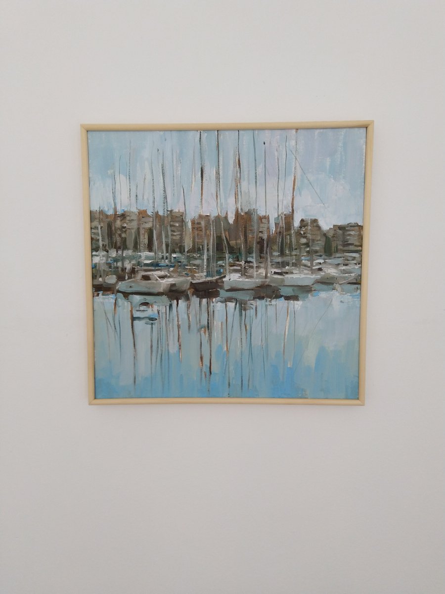 Boats In Port 4 By Sebastian Beianu, 16 X 16, Artwork For Sale On Artfinder