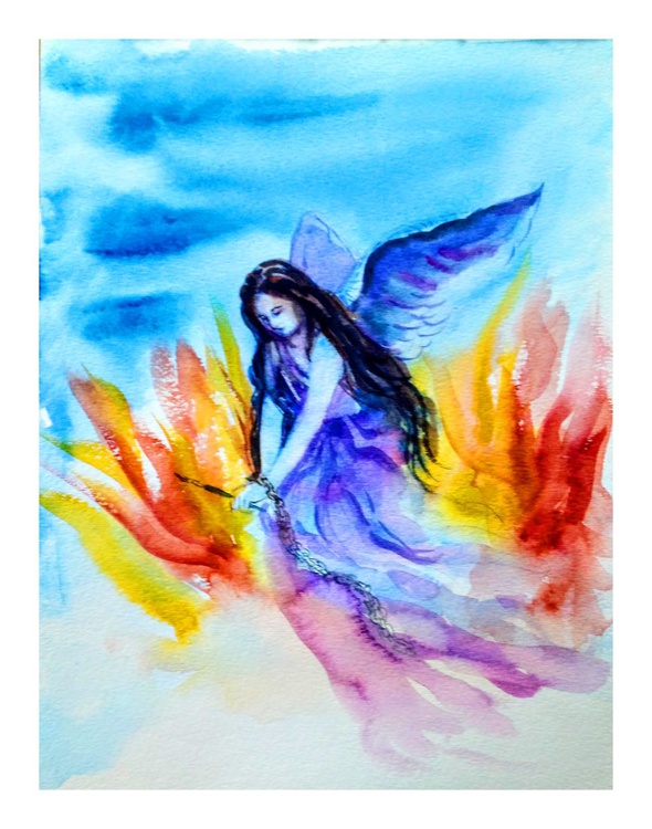 Angel Painting Flying Woman Painting Break The S Artfinder