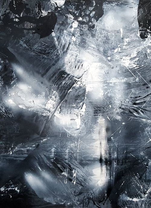 THE DARK BEAUTY UNIVERSE EXPANDING MINDSCAPE DARKSCAPE LIGHTSCAPE ABSTRACT HUGE ONEIRIC PAINTING BY KLOSKA by Kloska Ovidiu