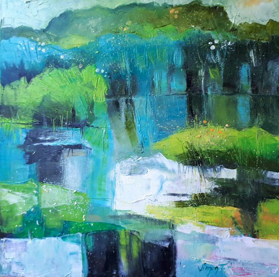 I like to be on the river (50x50cm)
