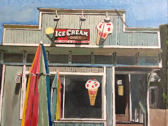 American Ice Cream Shop In Summer