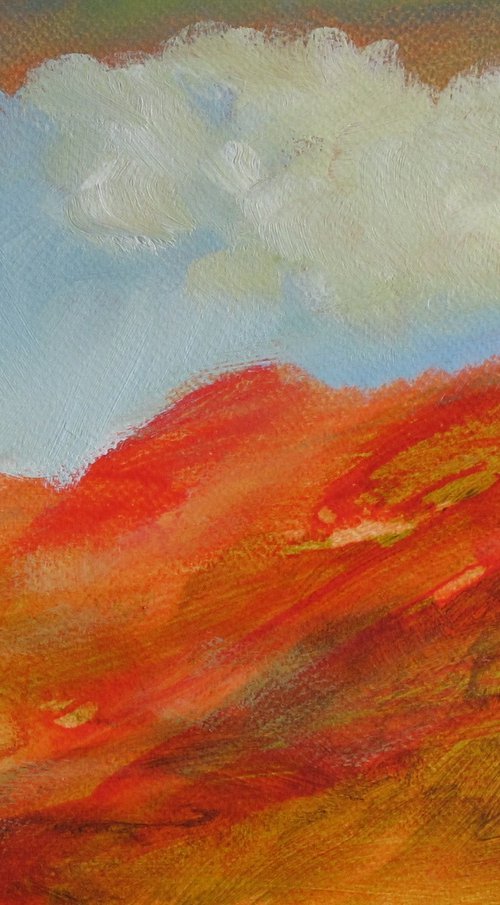 "The red mountain" - Landscape by Fabienne Monestier