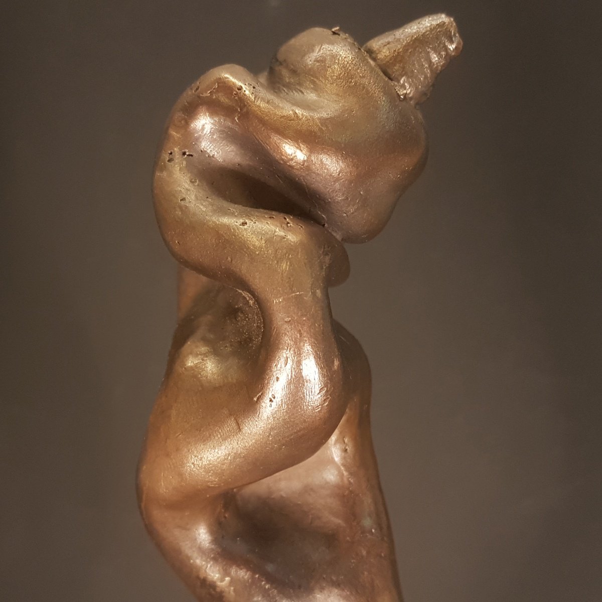 Impressionistic Botanical Bronze Sculpture By Wichert Van Engelen, 2 X 12", Hot Bell Pepper, Original Artwork