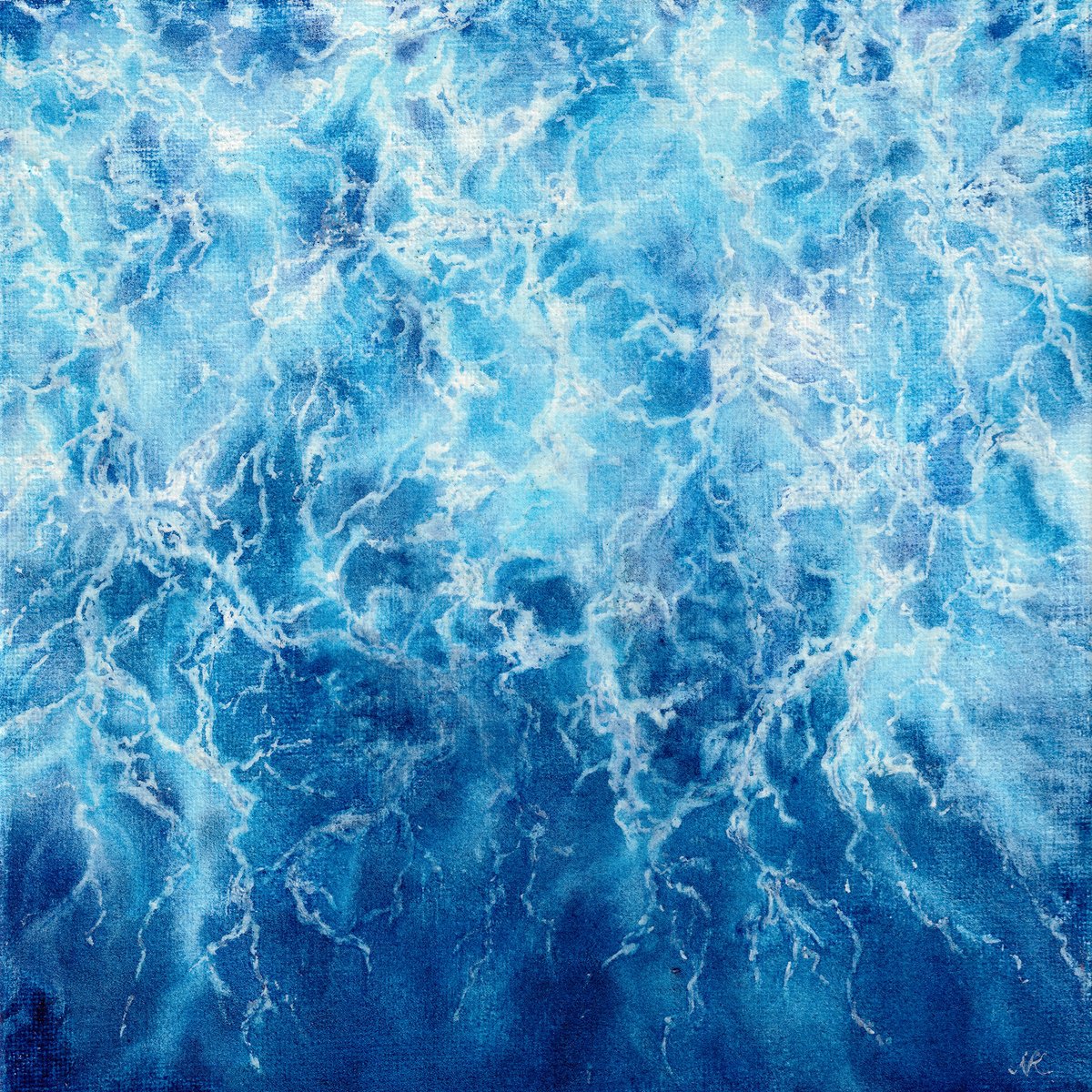 Impressionistic Landscape Watercolour By Kateryna Nazarenko, 8 X 8", Liquid Energy, Original Artwork