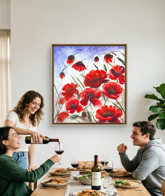 Big Size Red Wild Poppies