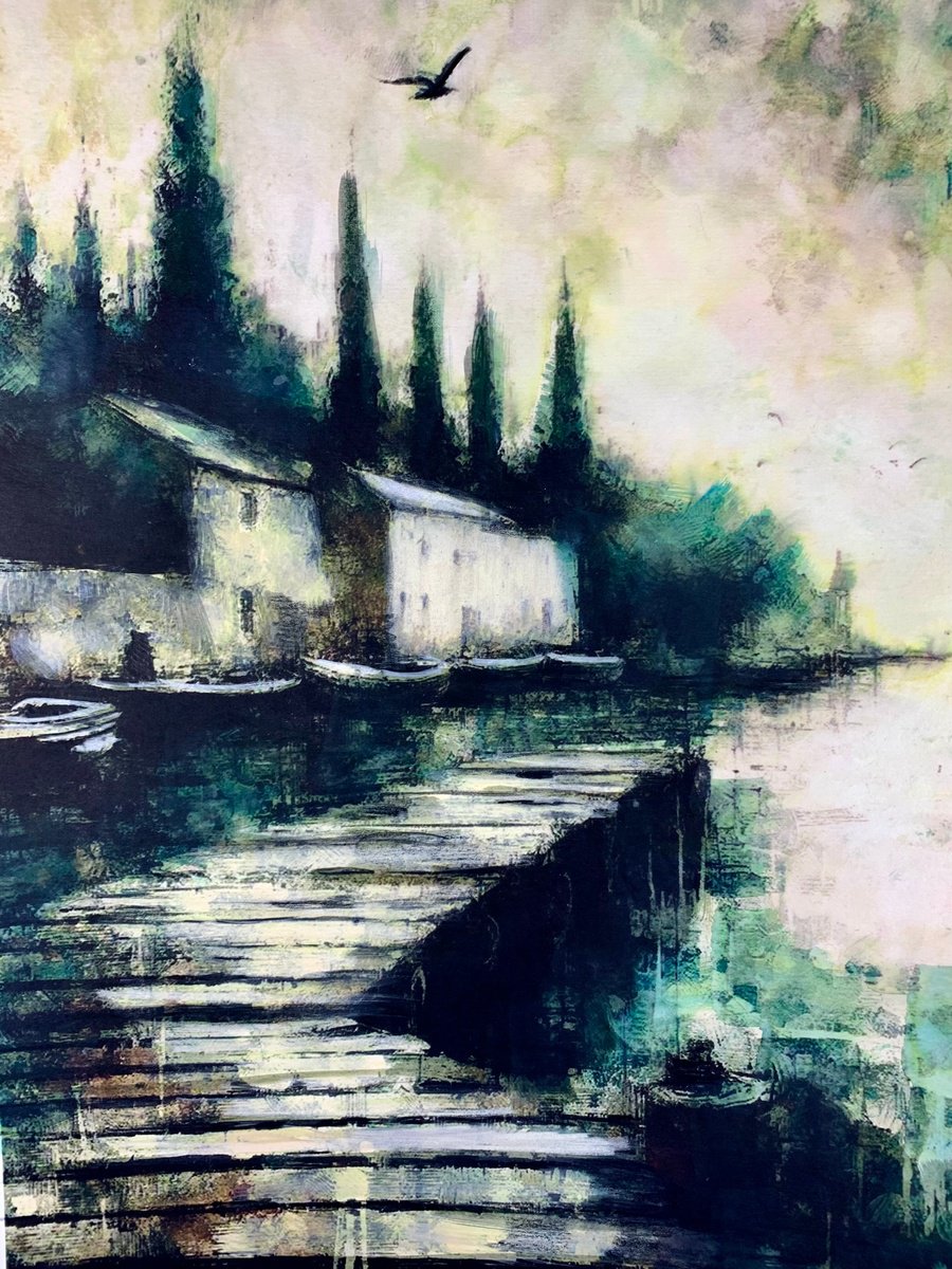 Impressionistic Landscape Painting By Sinisa Alujevic, 12 X 16", Resting Ages, Original Artwork