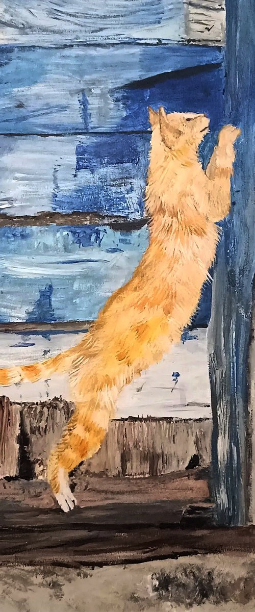 cat stretch Mediterranean by Indie Flynn-Mylchreest of MeriLine Art