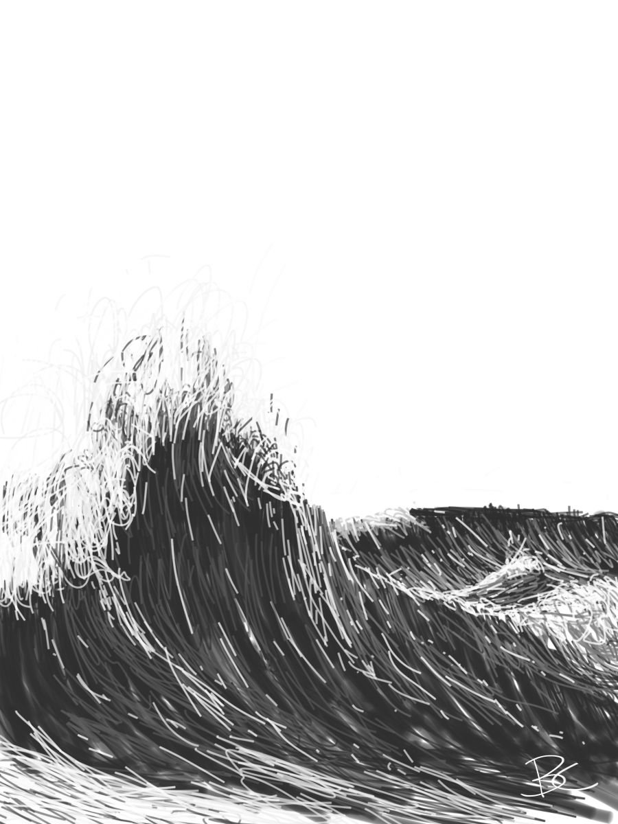 Wave 1 - Drawing by Bob Cooper