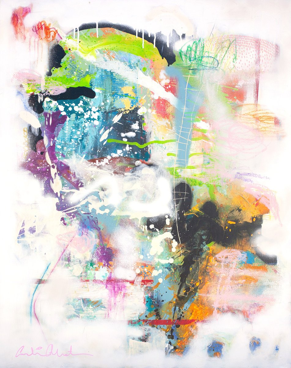 Organic Abstract Acrylic Painting By Carolina Alotus, 31 X 39, Cordelia, Original Artwork