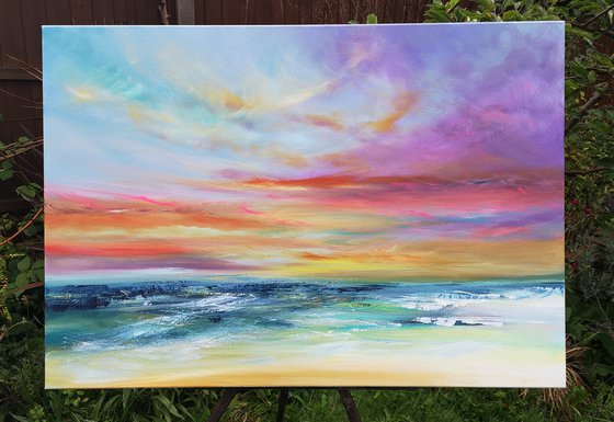 "Life's Blessings" - Cornish Seascape, Art, Skyscape