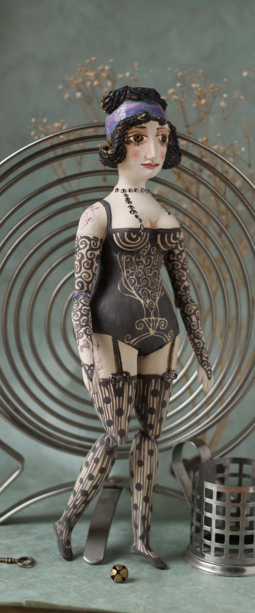 From the Naked clay series, Art Deco Girl. Wall sculpture by Elya Yalonetski by Elya Yalonetski