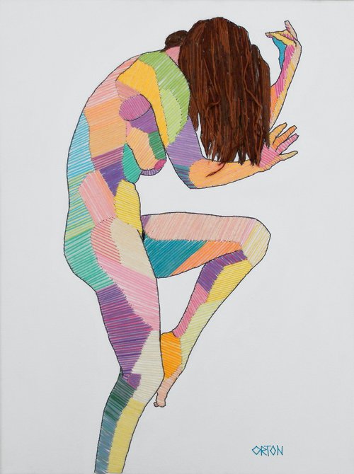 Embroidered Female Nude Figure Study 2 by Andrew Orton