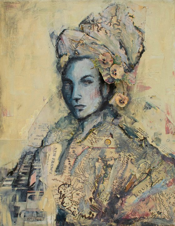 Marie Laveau Mixed media oil painting