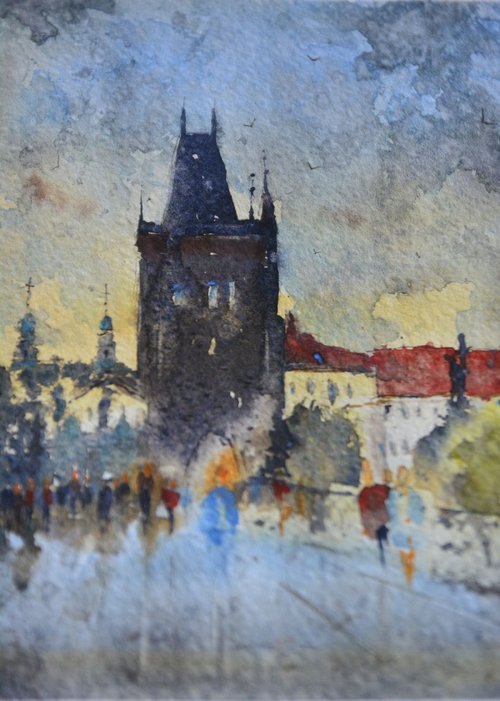 Prag, Karlov most #1 by Nenad Kojić watercolorist