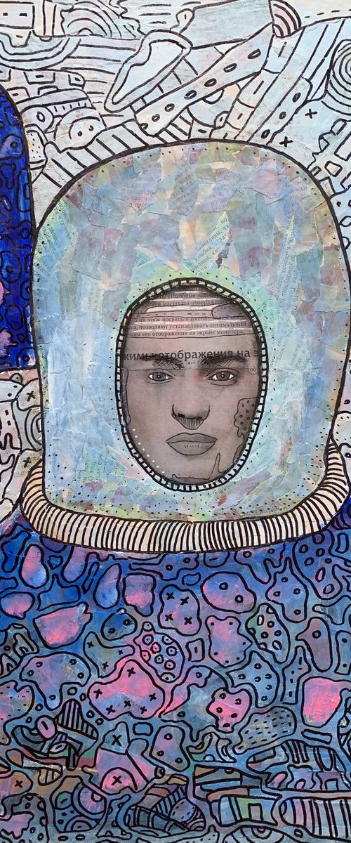Frida Kahlo and rocket by Pavel Kuragin