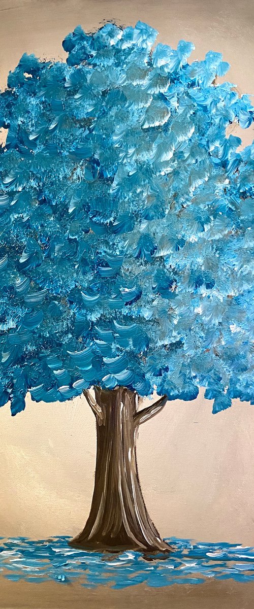 Teal Blue Tree 2 by Aisha Haider