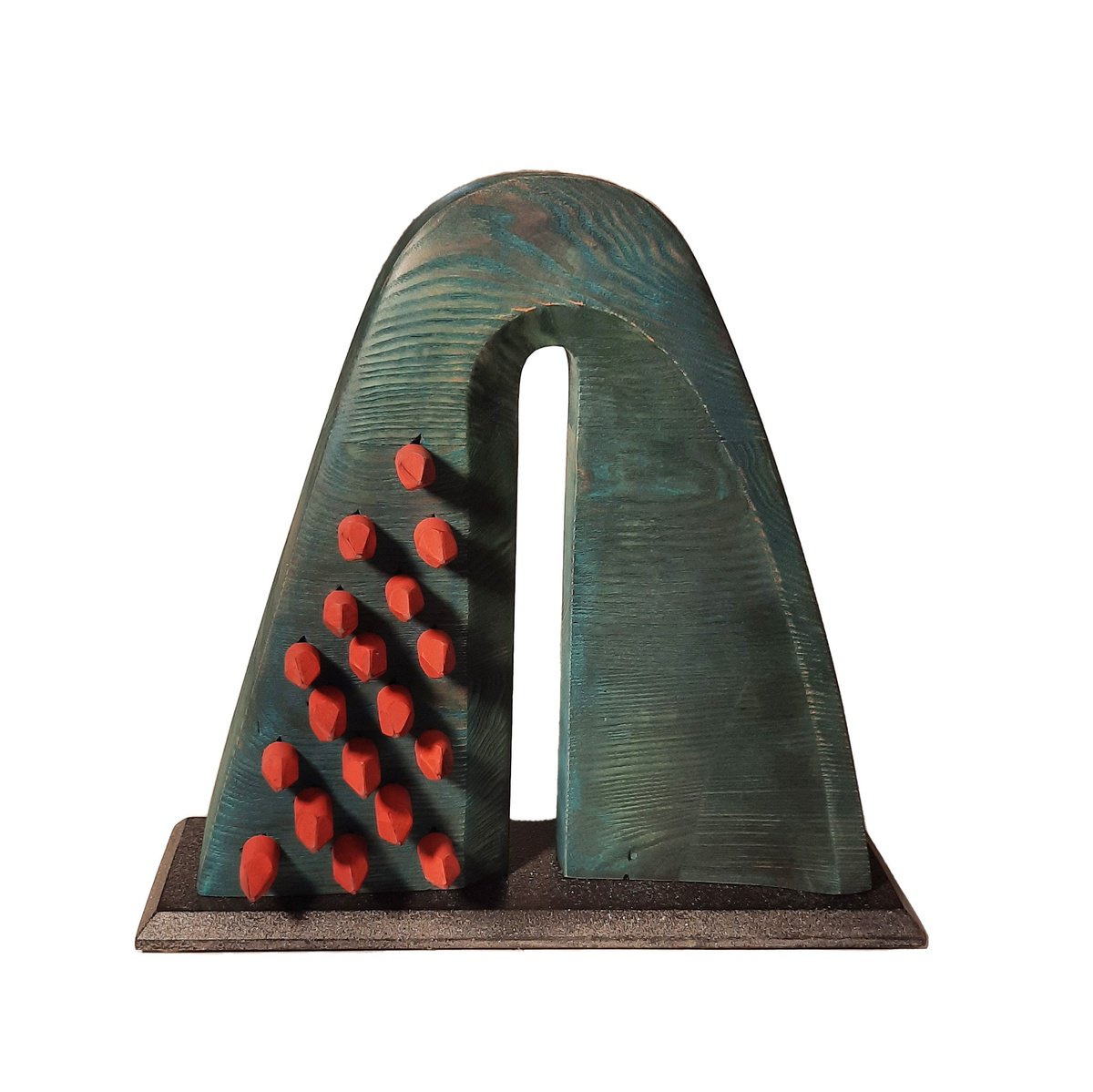 Urban And Pop Abstract Wood Sculpture By George Troyanov, 18 X 18, Rainbow, Original Artwork