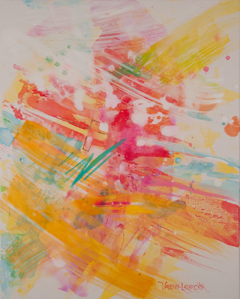 Organic Abstract Painting By Gina Valenti-Lazarchik, 16 X 20, The Narrow Way, Original Artwork