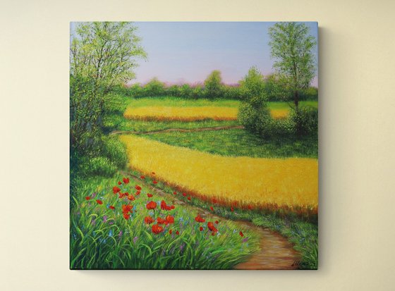 Wheat field with poppy meadow