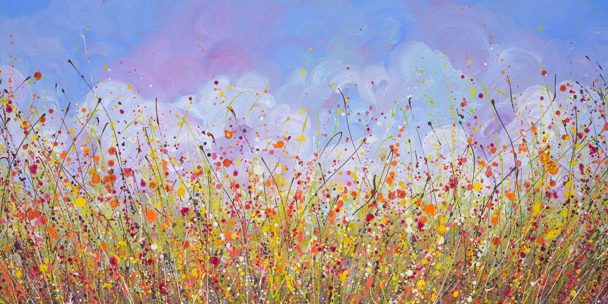  Wildflower Splash - Floral Painting By Olga Tkachyk, 48 X 24, Artwork For Sale On Artfinder