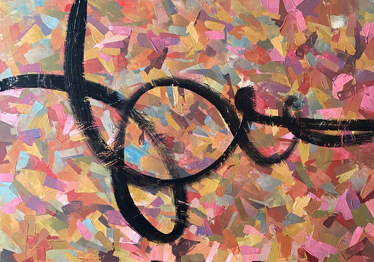 Abstract Acrylic Painting By Alisa Asatryan, 39 X 28, Autumn. Encounter, Original Artwork