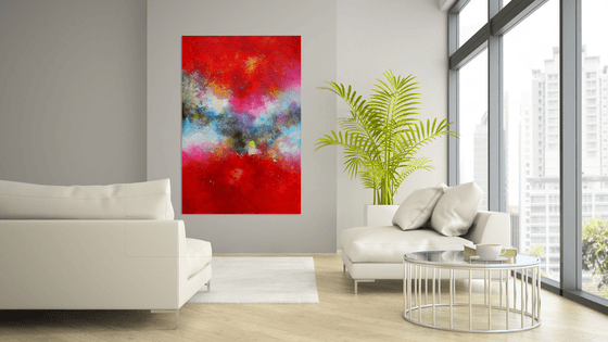 150x100cm. / extra large painting / Alex Senchenko © 2018 / Red Fog