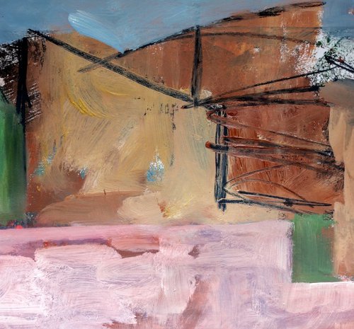 Gas Works; Pink Wall by Elizabeth Anne Fox