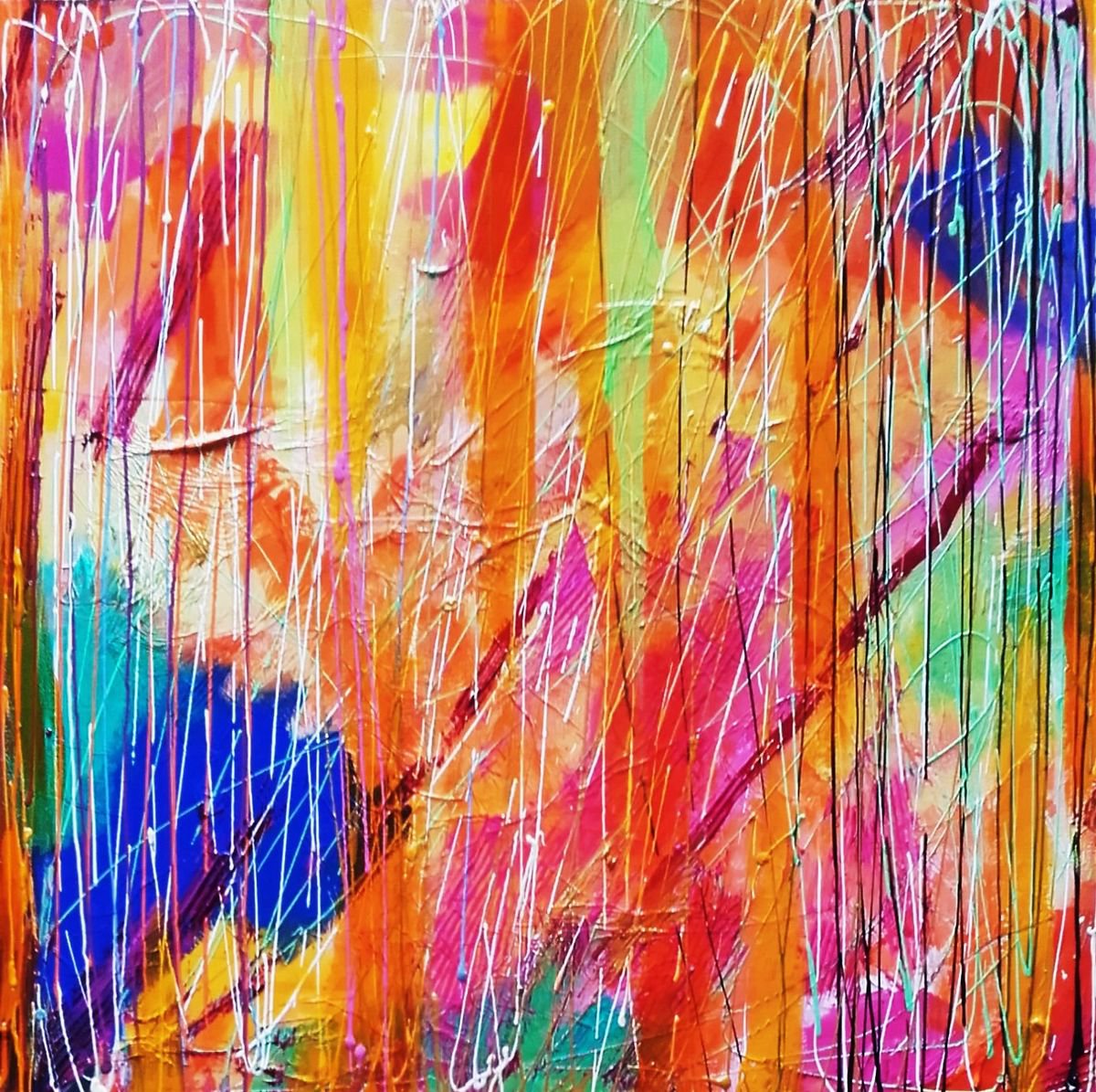 Abstract Painting Summer Rain by Celine Marcoz