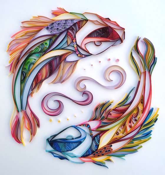 Playful koi fish