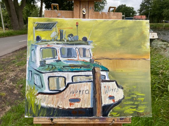 Old Dutch canal boat