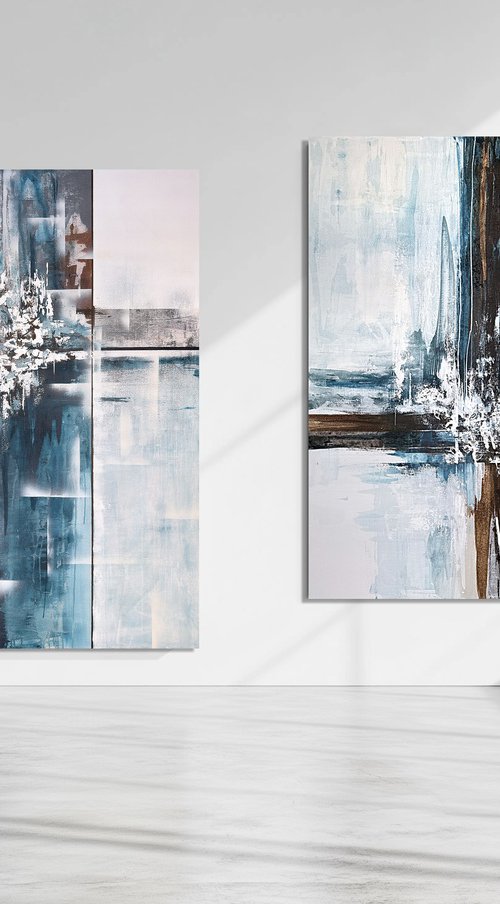 Currents Through Structure diptych by Tatiana Malinovscaia