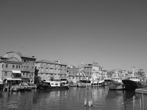 Venice sister town Chioggia in Italy - 60x80x4cm print on canvas 01060m1 READY to HANG by Kuebler