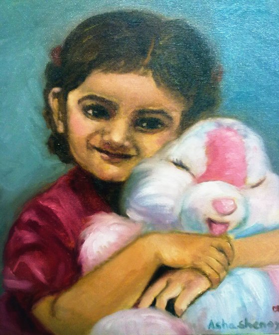 Little girl with a teddy