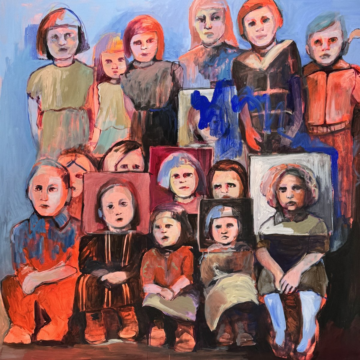 Expressive Oil Painting , The Class That Remained By Angeline Maas, 59 X 59, Artwork For Sale On Artfinder