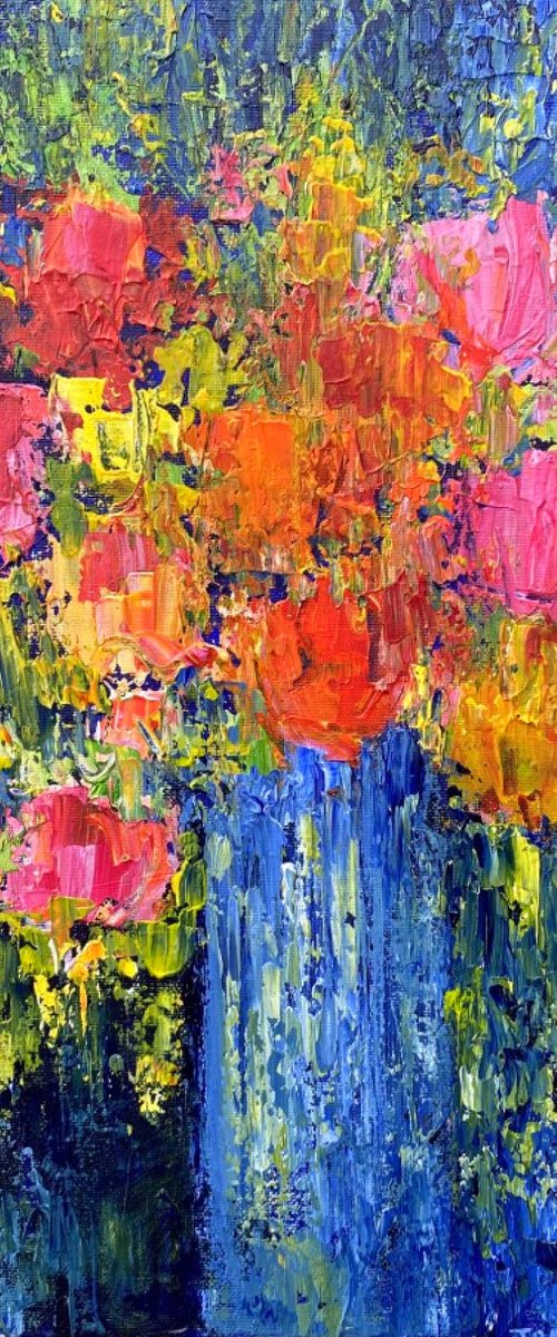 Bouquet on Blue IV by Jan Rippingham