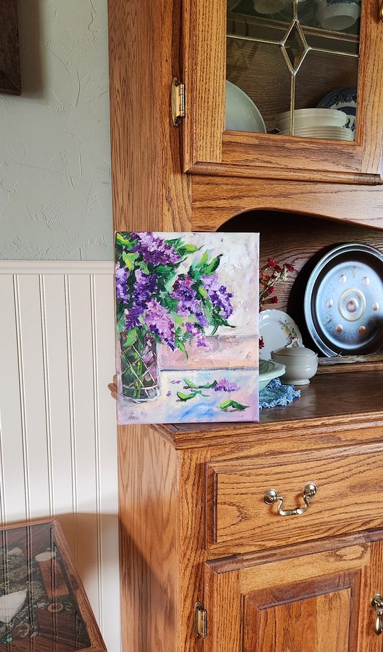 Lilacs in a Glass Vase