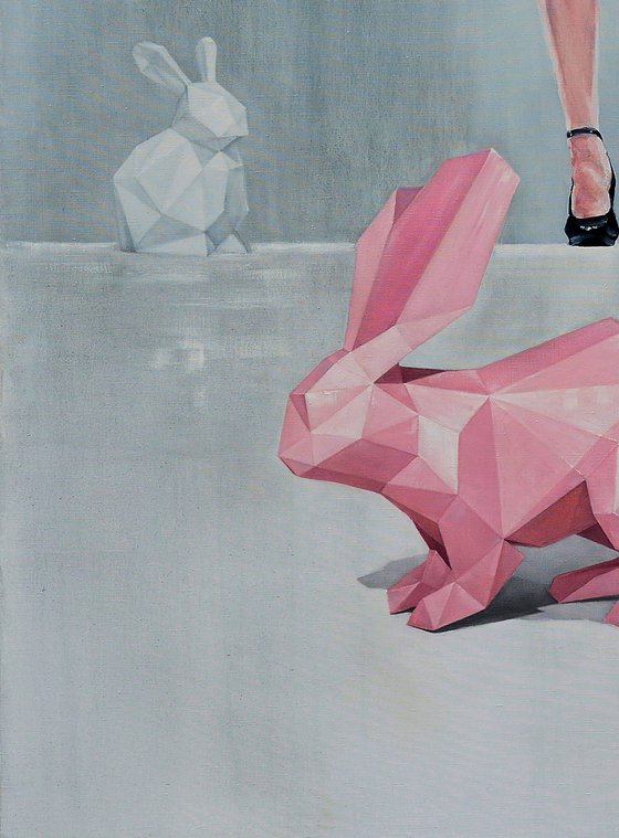 Pink Paper Rabbit