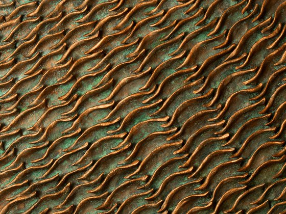 Shoal | Round Copper Patina Wall Sculpture